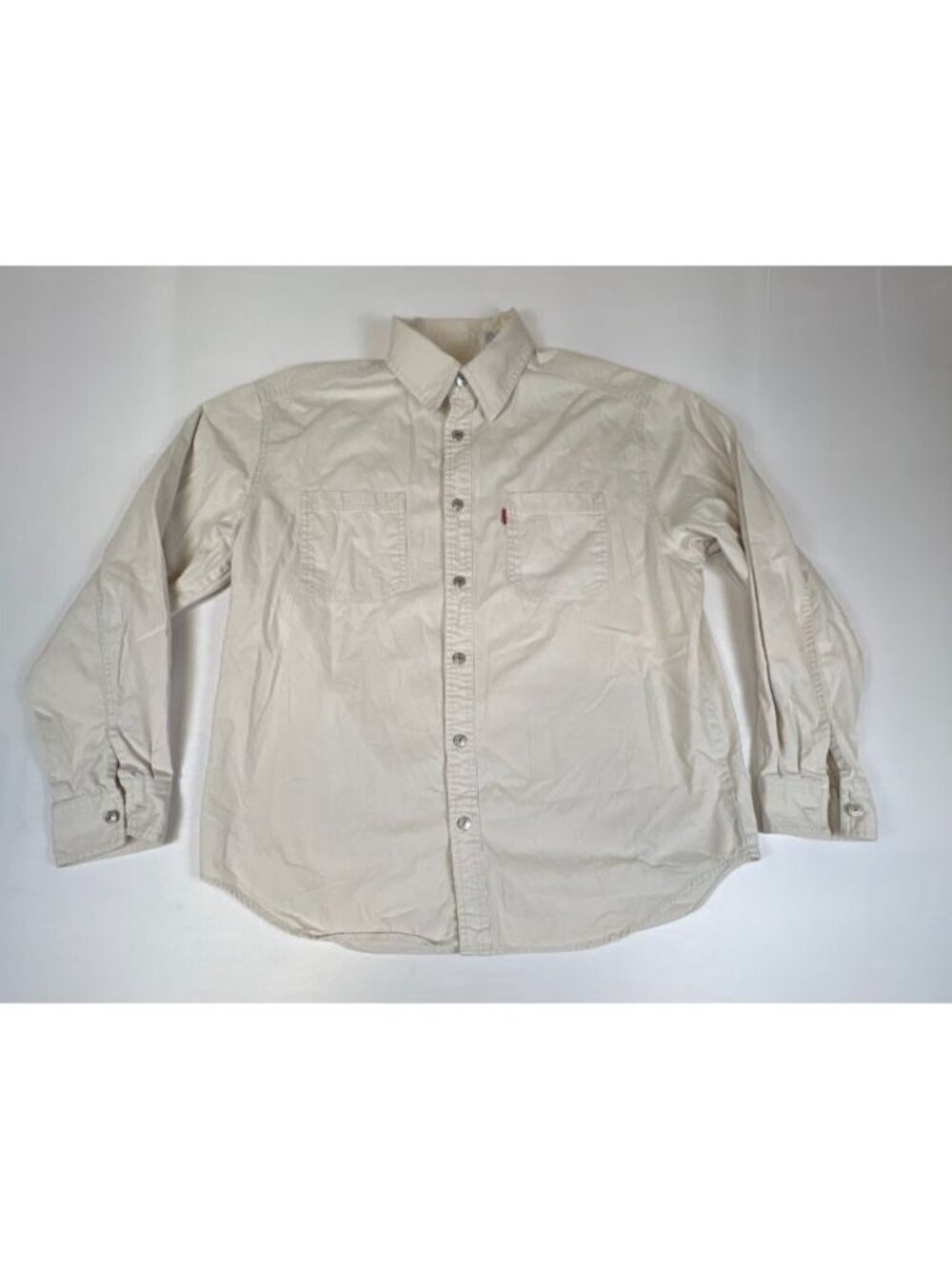 Levi's Mens Large Tan Long Sleeve Button Up Shirt Cotton Casual Workwear